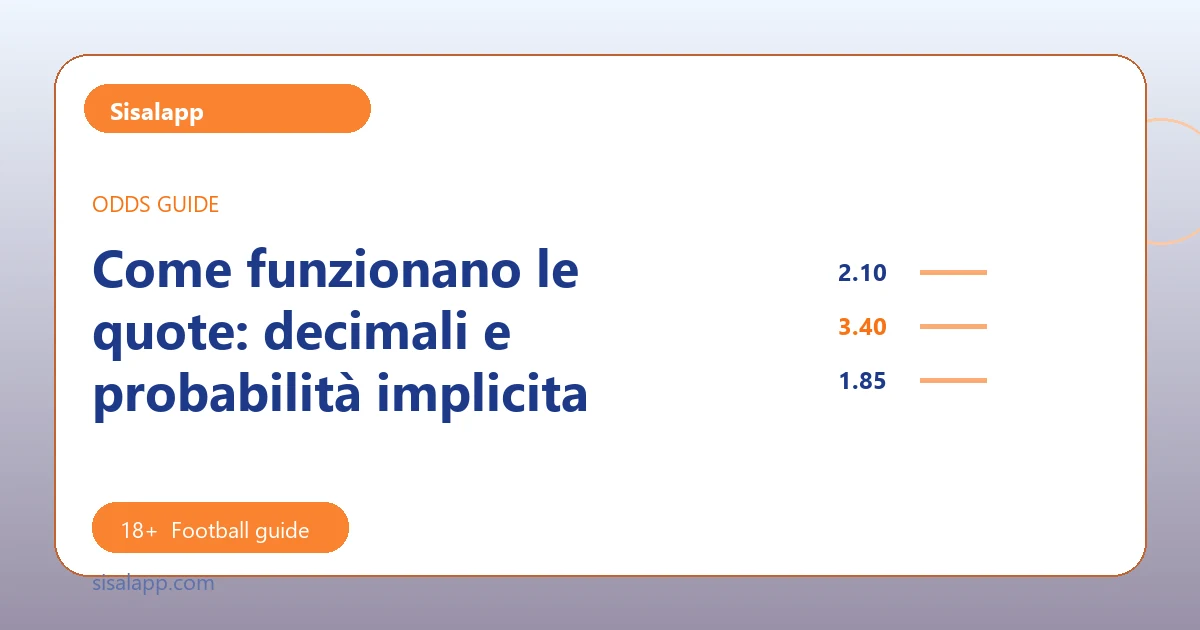 Come funzionano le quote: decimali e probabilità implicita - Sisalapp football guide