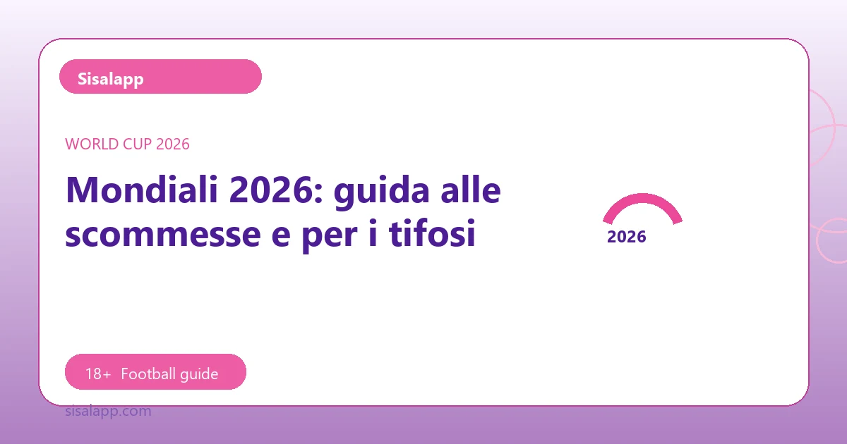 Mondiali 2026: guida alle scommesse e per i tifosi - Sisalapp football guide